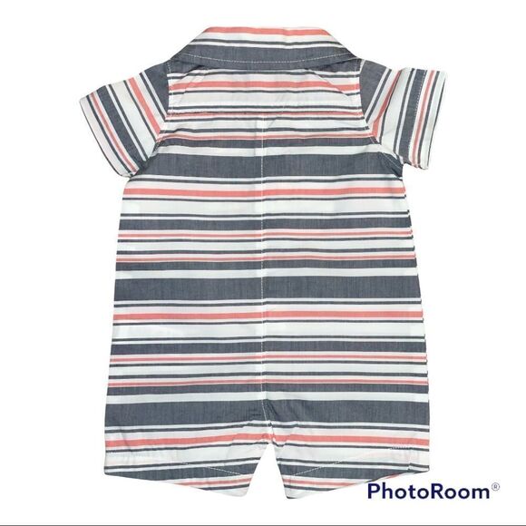 NWOT 4 Piece Bundle Boys Size 3M One Piece Rompers in Assorted Plaids & Stripes - Picture 7 of 9